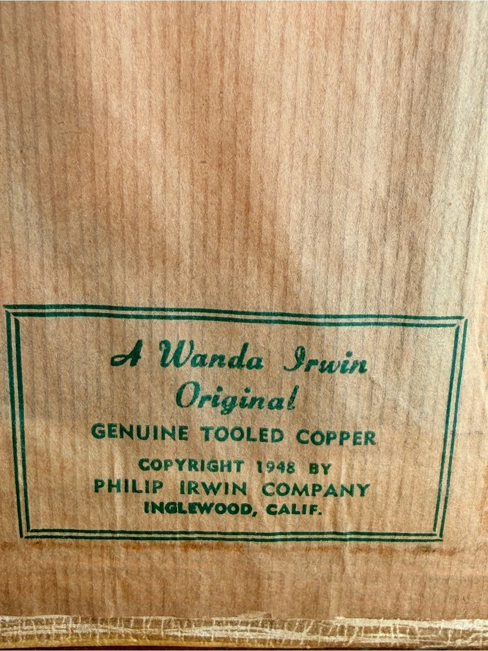 Mid century Chinoiserie tooled copper plaques by Wanda Irwin